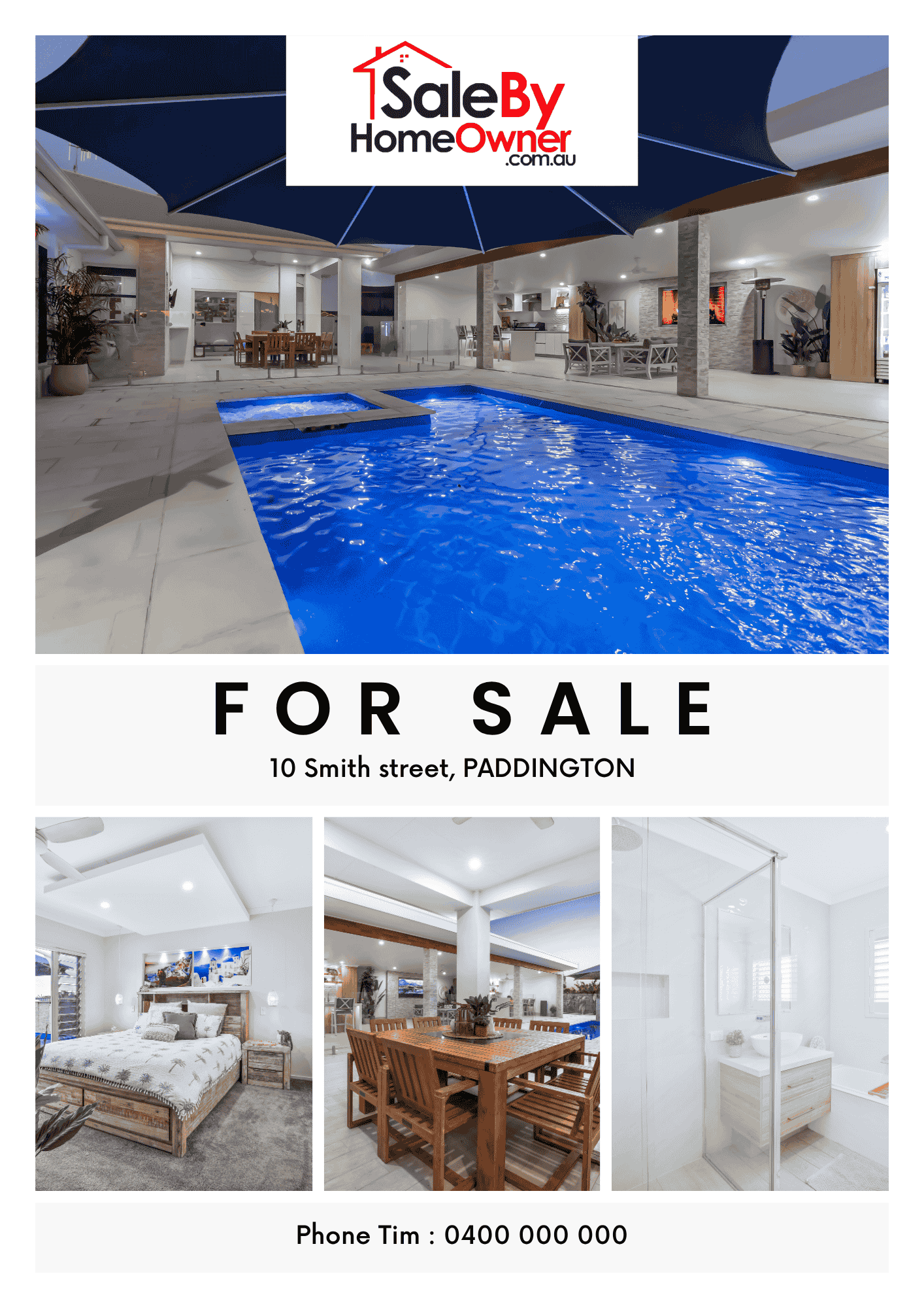 White Grey Modern Real Estate For Sale Flyer