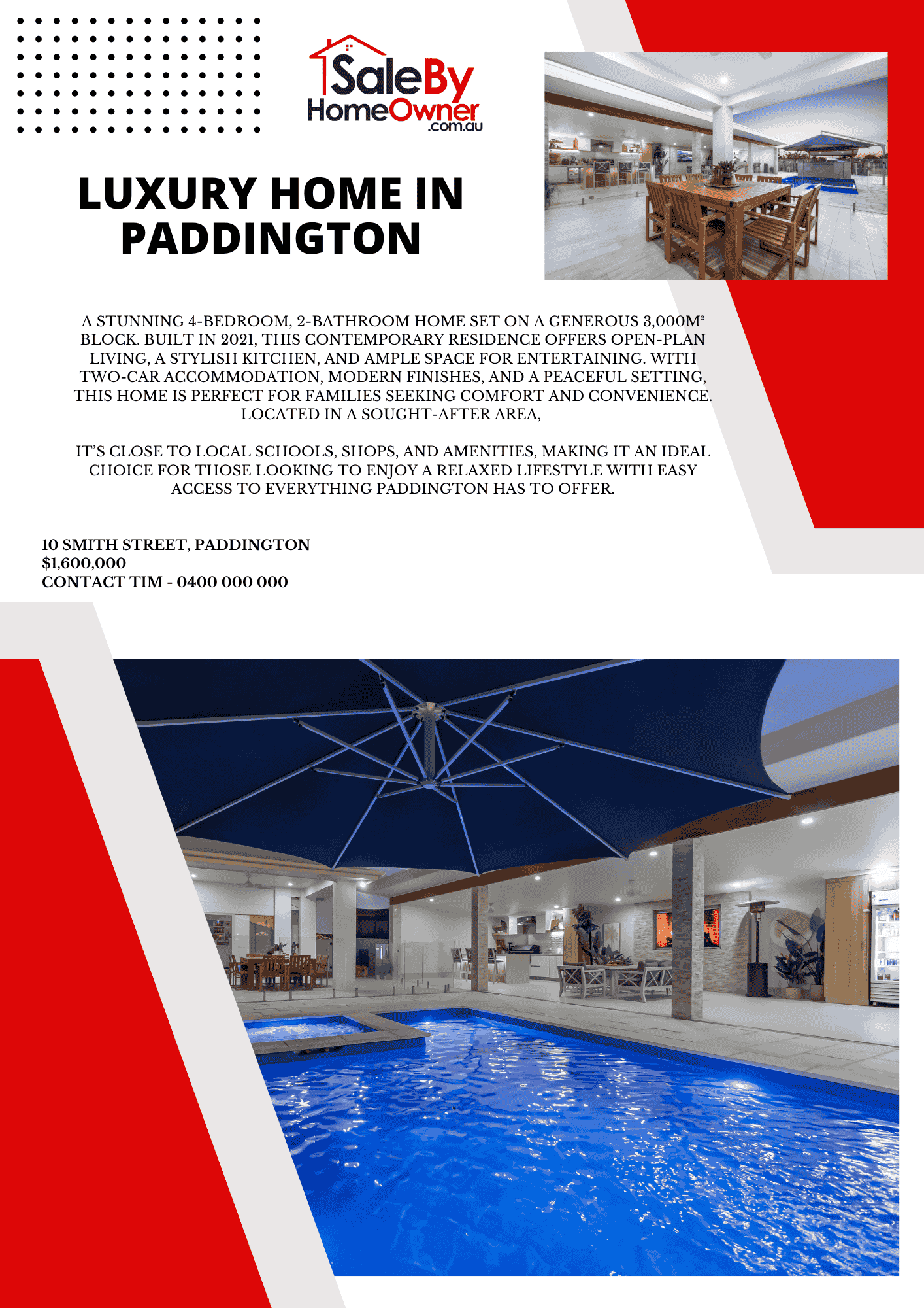 Blue Modern Luxury Home For Sale (Flyer)